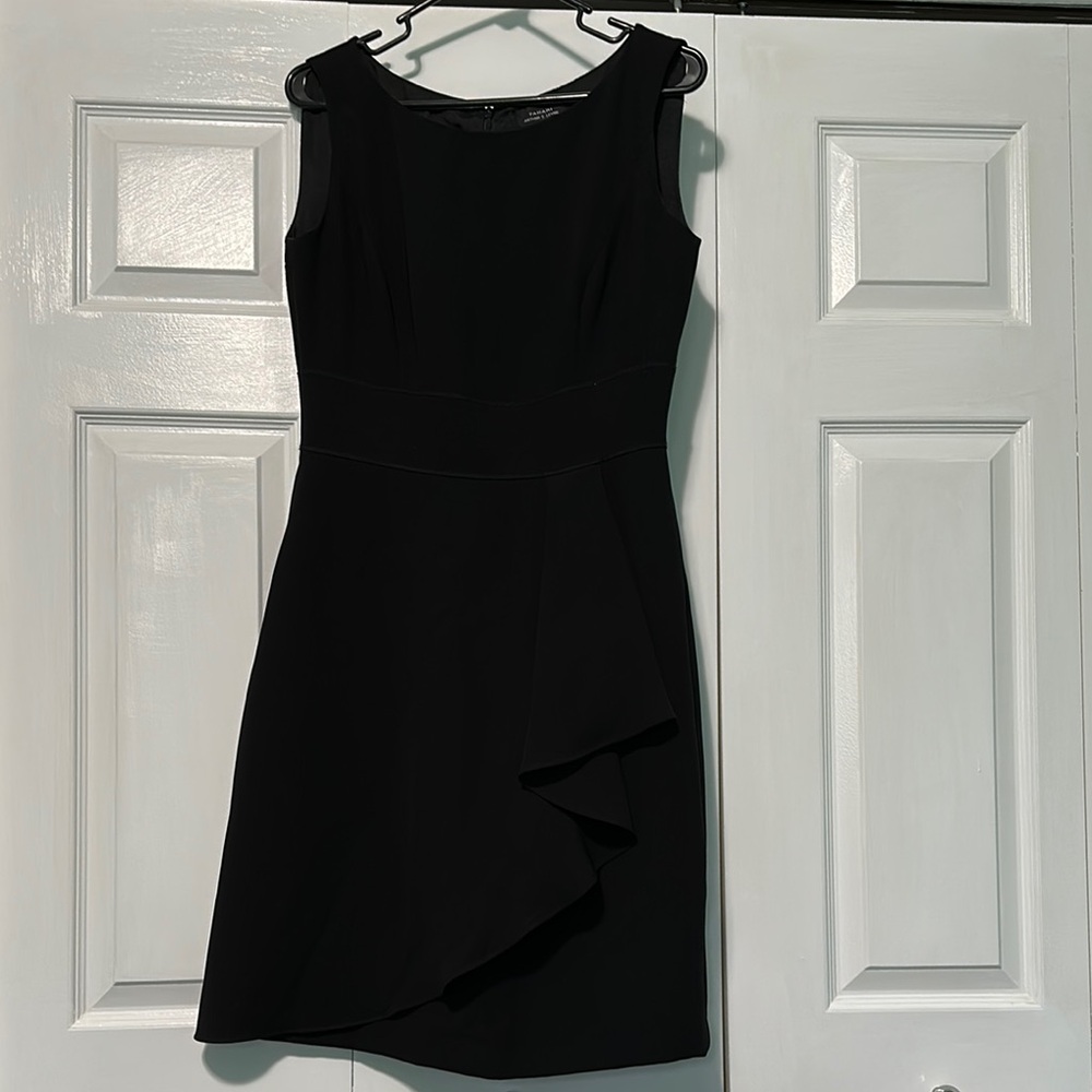 Tahari Black Asymmetrical Dress Cocktail